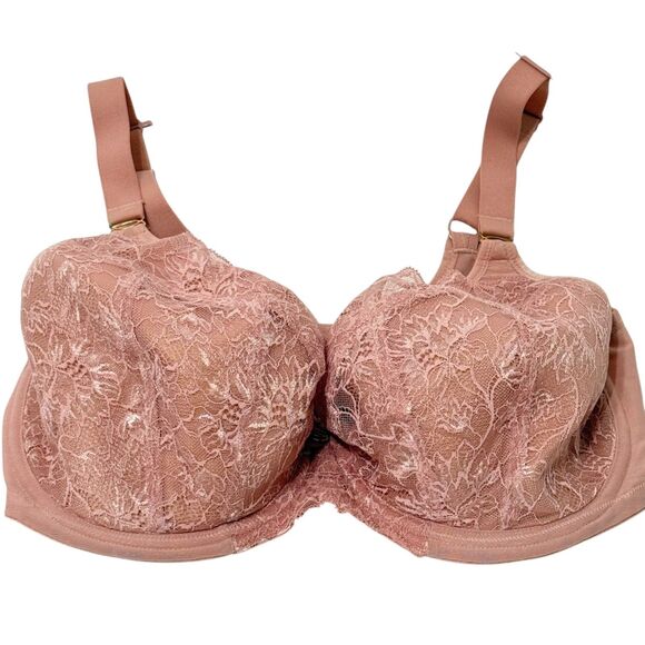 ELOMI BRIANNA UNDERWIRE PADDED HALF CUP BRA EL8081ASE Rose Sz 36I Racer Back - Picture 1 of 12